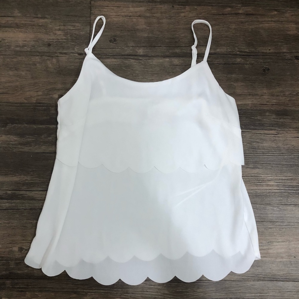 scallop trim white cami!